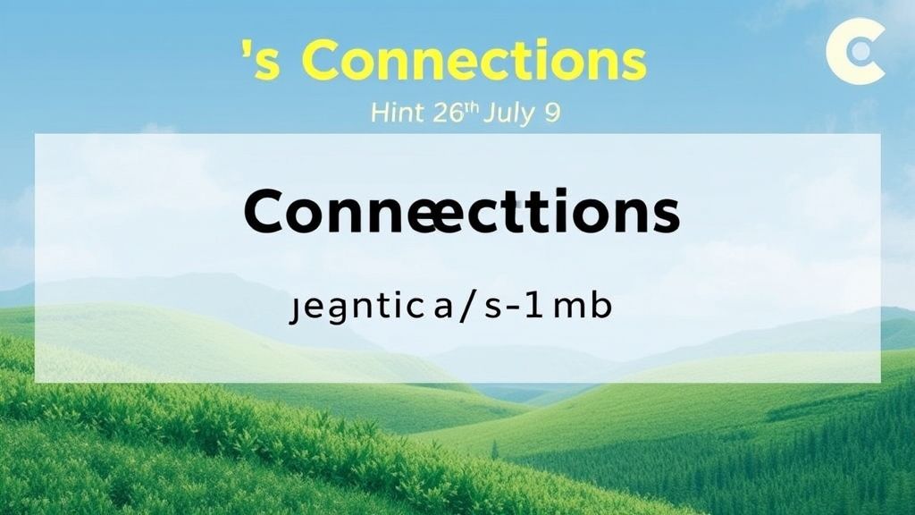 7月26日Connections游戏完全指南